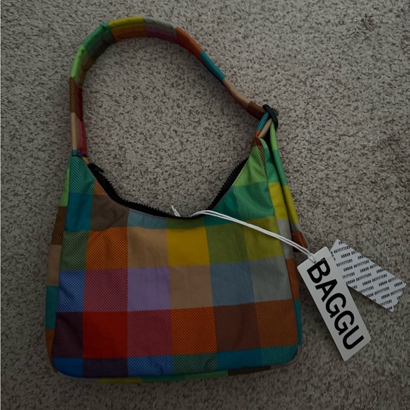 NWT Baggu Mini Nylon Madras Shoulder Bag - Picture 2 of 13